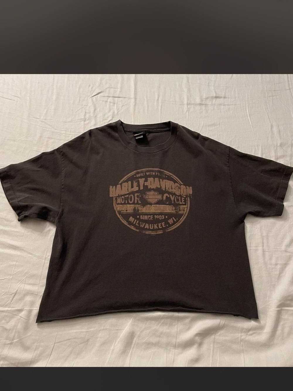 Harley-Davidson Black T-Shirt with Brown Logo Seal